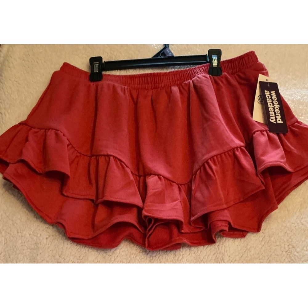 Weekend Academy Coral Layered Ruffle Pull On Stretch Waist School Girl Flirty 18
